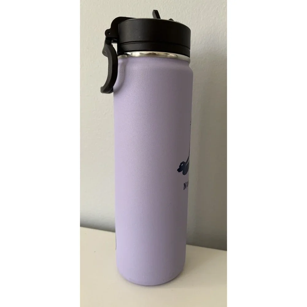 Life Is Good 24 oz Stainless Steel Tumbler Flip Straw Purple NAMASTE Yoga